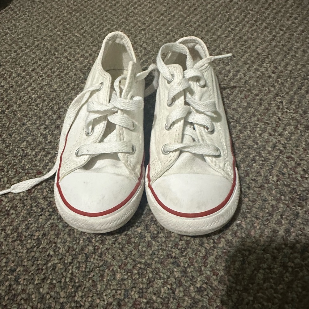 Converse White and Red Canvas Sneakers Timeless Design